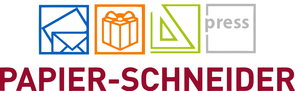 Schriftzug mit Logo von Papier-Schneider